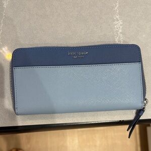 Kate Spade Two-Tone Blue Zip Wallet